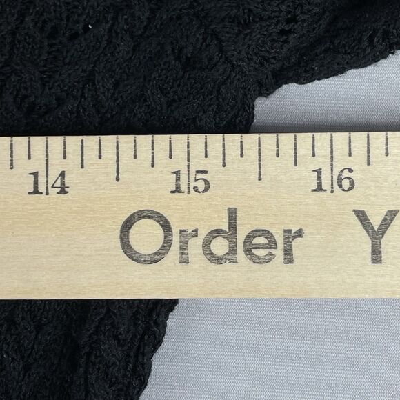 Industry Republic Clothing Ruffle Knit Mock Neck Sweater Women's Med Sheer Black - Picture 15 of 16